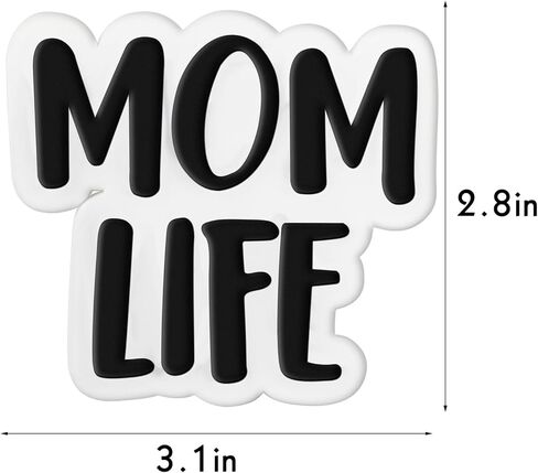 ZWJZMC Mom Life Bogg Bag Charms Bogg Bag Accessories Charm Mom الديكور لجميع الموديلات الأصلية المتوافقة مع حقيبة يد مطاطية، كلمات كبيرة، حقائب حمل الشاطئ الساحرة هدايا للأم والابنة in Kuwait