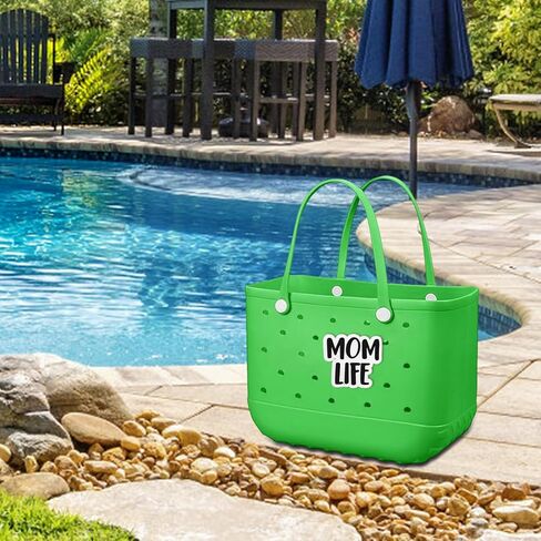 ZWJZMC Mom Life Bogg Bag Charms Bogg Bag Accessories Charm Mom الديكور لجميع الموديلات الأصلية المتوافقة مع حقيبة يد مطاطية، كلمات كبيرة، حقائب حمل الشاطئ الساحرة هدايا للأم والابنة in Kuwait