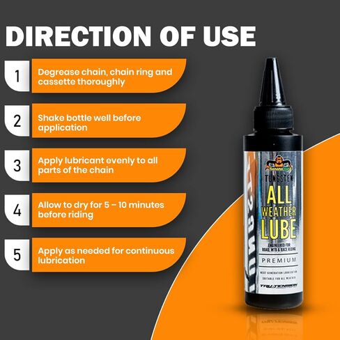 مزلق سلسلة الدراجة من Tru-Tension Bananaslip Tungsten مناسب لجميع الأحوال الجوية - 50 مل، مثالي لدراجة الرحلات - دراجة الطريق - الدراجات الجبلية in Kuwait