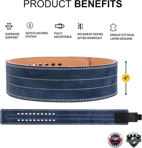 10MM Weight Power Lifting Leather Lever Pro Belt Gym Training Black-Weightlifting Belt for Men and Women – Support Back and Core During Heavy Powerlifting Deadlifts and Squats in Saudi Arabia