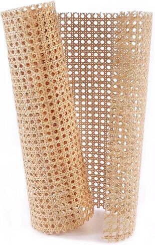 Cane Webbing Roll, Rattan Webbing for Caning Projects, Natural Woven Open Mesh Cane for DIY Furniture, Chair, Cabinet, Ceiling and Door 18''Width x 3.3FT in Saudi Arabia