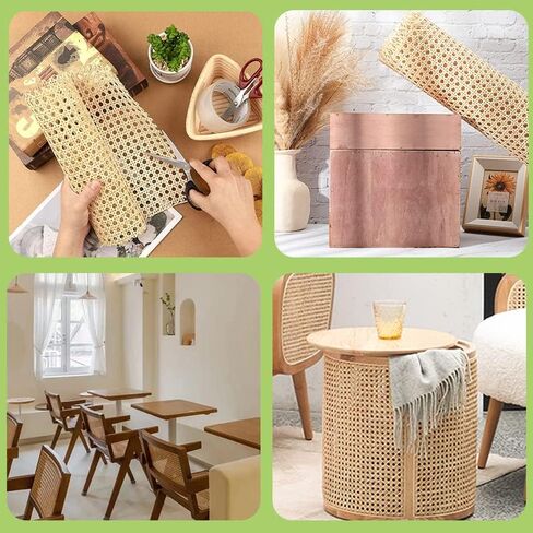 Cane Webbing Roll, Rattan Webbing for Caning Projects, Natural Woven Open Mesh Cane for DIY Furniture, Chair, Cabinet, Ceiling and Door 18''Width x 3.3FT in Saudi Arabia