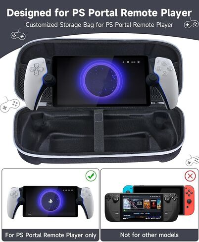 حقيبة حمل Honghao لجهاز PlayStation 5 Portal Remote Player مع واقي شاشة، حقيبة حماية شديدة التحمل مقاومة للماء لملحقات PS5 (رمادي) in Kuwait
