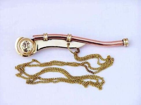 Solid Brass/Copper Boatswain (Bosun) Whistle with Wooden Box, 5", Brass in Saudi Arabia