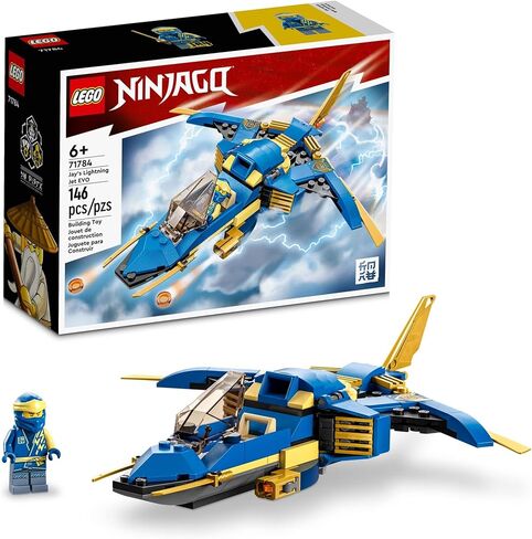 LEGO NINJAGO Jay’s Lightning Jet EVO 71784, Upgradable Toy Plane, Ninja Airplane Building Set, Collectible Birthday Gift Idea for Grandchildren, Kids, Boys and Girls Ages 7 and Up in Saudi Arabia
