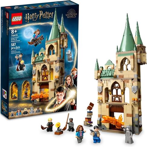 LEGO Harry Potter Hogwarts: Room of Requirement Building Set 76413 Castle Building Toy from Harry Potter Movie Featuring Harry, Hermione and Ron Mini Figures, Wands, Fire Serpent, and Deathly Hallows in Saudi Arabia