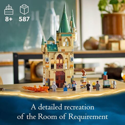 LEGO Harry Potter Hogwarts: Room of Requirement Building Set 76413 Castle Building Toy from Harry Potter Movie Featuring Harry, Hermione and Ron Mini Figures, Wands, Fire Serpent, and Deathly Hallows in Saudi Arabia