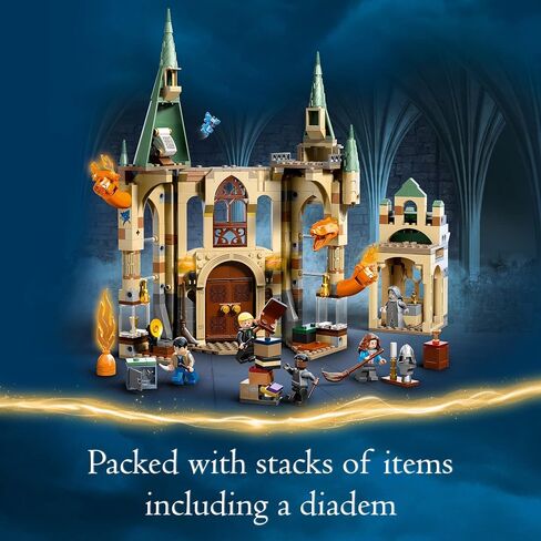 LEGO Harry Potter Hogwarts: Room of Requirement Building Set 76413 Castle Building Toy from Harry Potter Movie Featuring Harry, Hermione and Ron Mini Figures, Wands, Fire Serpent, and Deathly Hallows in Saudi Arabia