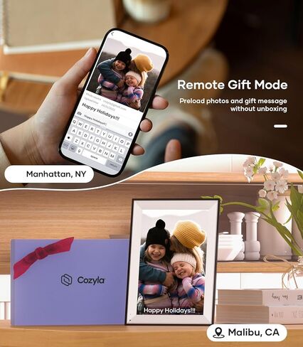إطار Cozyla: إطار صور رقمي مقاس 32 بوصة مع شاشة كبيرة، وإطار صور إلكتروني WiFi مع مساحة تخزين غير محدودة وبدون اشتراك، وشاشة غير لامعة مضادة للوهج، والمشاركة عبر التطبيق، والبريد الإلكتروني، وصور Google، والويب in Kuwait