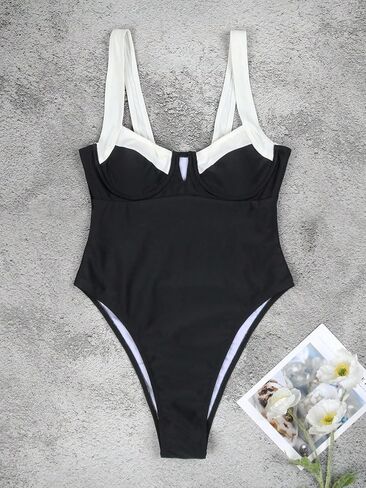SOLY HUX Women's One Piece Swimsuit Tummy Control High Cut Push Up Bathing Suit in Saudi Arabia