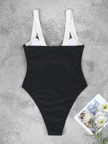SOLY HUX Women's One Piece Swimsuit Tummy Control High Cut Push Up Bathing Suit in Saudi Arabia