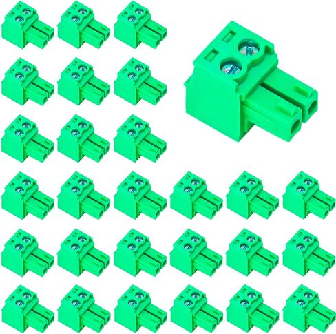 Tcenofoxy 20 PCS 3.81mm 2 Pin Phoenix Type Connector Green PCB Screw Terminal Block 2 Pole 20PCS in Saudi Arabia