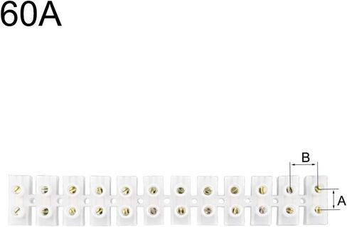uxcell Terminal Strip Screw Terminal Barrier Block 60A 12 Position Dual Row Type H Wire Connector in Saudi Arabia