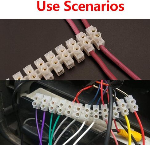 uxcell Terminal Strip Screw Terminal Barrier Block 60A 12 Position Dual Row Type H Wire Connector in Saudi Arabia