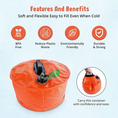 MAXD Camping Water Container - Water Storage Containers - Collapsible Water Container with Spigot - Portable Water Tank - water jug 3 gallon BPA Free - Camping Water Dispenser - Water Jug with Spout in Saudi Arabia