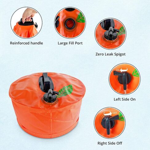 MAXD Camping Water Container - Water Storage Containers - Collapsible Water Container with Spigot - Portable Water Tank - water jug 3 gallon BPA Free - Camping Water Dispenser - Water Jug with Spout in Saudi Arabia