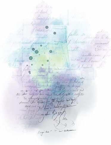 Colored Script Overlay Rice Paper, 8 x 10.5 inch - 6 x Different Printed Mulberry Paper Images 30gsm Visible Fibres for Decoupage Crafts Mixed Media Collage Art in Saudi Arabia