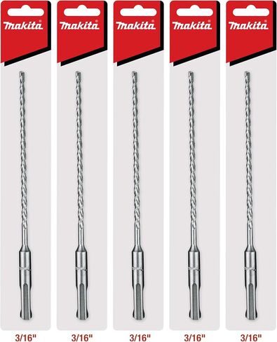 Makita 5 Pack - SDS-Plus 3/16" Drill Bits for SDS+ Rotary Hammers - 6" Deep Drilling Into Concrete & Masonry in Saudi Arabia