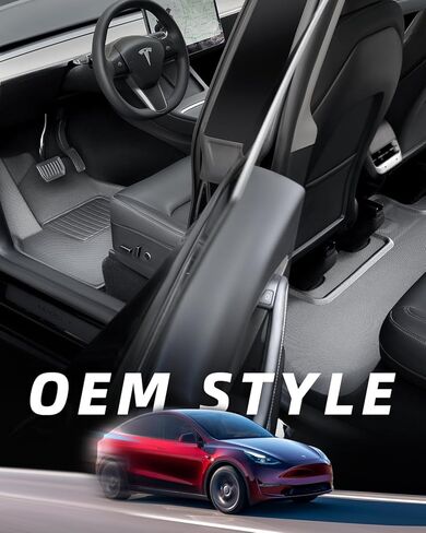 TAPTES 6 قطع لسجادات أرضية Tesla Model 3 2023 2022 2021، مجموعة كاملة من خطوط الأرضية الممتازة للطراز 3 بطانات الشحن الأمامية والخلفية لجميع الأحوال الجوية، تناسب مخصص للطراز 3 الملحقات الداخلية 2021-2023 in Kuwait