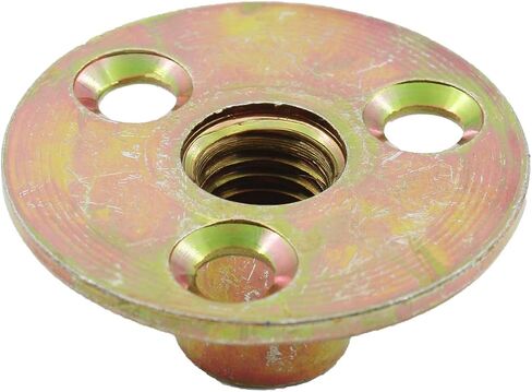 ULIFESTAR 10 PCS M10(3/8'') Brad Hole Tee Nut Carbon Steel Screw in T Nuts Round Base Mounting Hardware Fitting Fastener Flange Insert Female Thread with Screws (Inner Diameter 10mm/0.4'') in Saudi Arabia