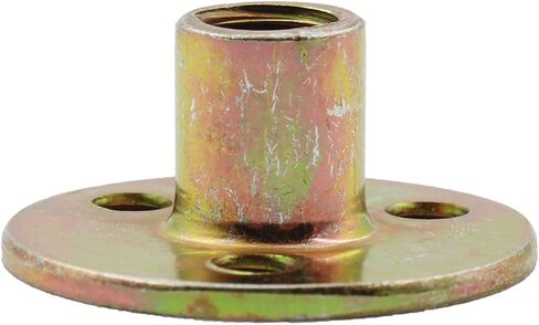 ULIFESTAR 10 PCS M10(3/8'') Brad Hole Tee Nut Carbon Steel Screw in T Nuts Round Base Mounting Hardware Fitting Fastener Flange Insert Female Thread with Screws (Inner Diameter 10mm/0.4'') in Saudi Arabia