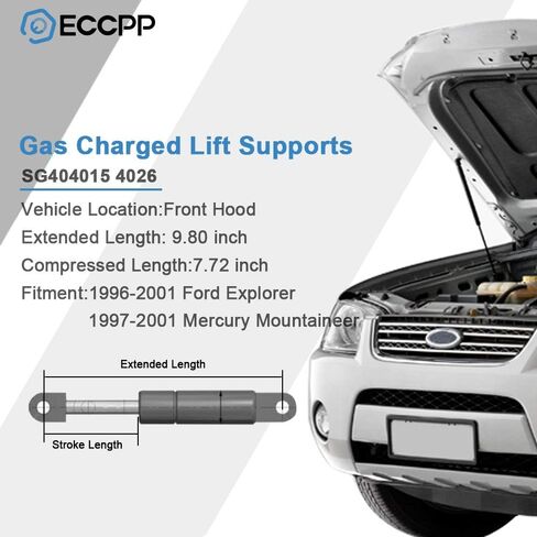 ECCPP Lift Supports Front Hood Struts Gas Springs Shocks for Ford Explorer 1996-2001,for Mercury Mountaineer 1997-2001 Set of 2 in Saudi Arabia
