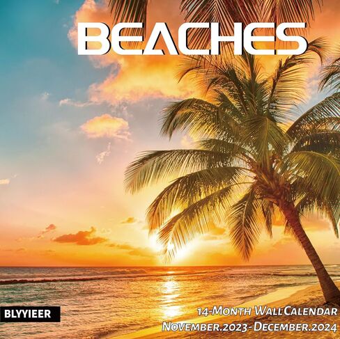 تقويم حائط 2024 BEACHES، تقويمات جدارية قابلة للتعليق لمدة 18 شهرًا، يناير 2024-يونيو 2025، تقاويم الشاطئ 2024، 12 بوصة × 24 بوصة (مفتوحة)، ورق لامع سميك، التنظيم والتخطيط in Kuwait
