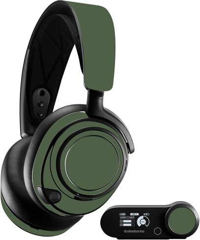 MightySkins Skin Compatible with SteelSeries Arctis Nova Pro - Solid Olive | Protective, Durable, and Unique Vinyl Decal wrap Cover | Easy to Apply, Remove, and Change Styles | Made in The USA in Saudi Arabia
