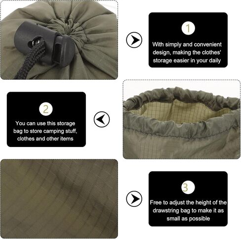 Kisangel 2pcs Drawstring Sack Nylon Compression Stuff Sacks Camping Stuff Sack Clothes Bag Sleeping Bag Organizer for Backpacking Travelling Hiking in Saudi Arabia
