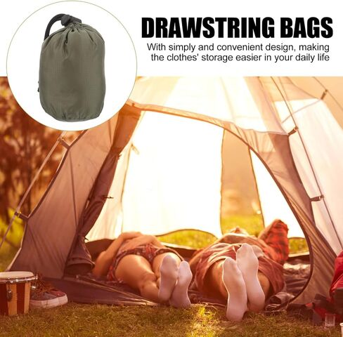 Kisangel 2pcs Drawstring Sack Nylon Compression Stuff Sacks Camping Stuff Sack Clothes Bag Sleeping Bag Organizer for Backpacking Travelling Hiking in Saudi Arabia