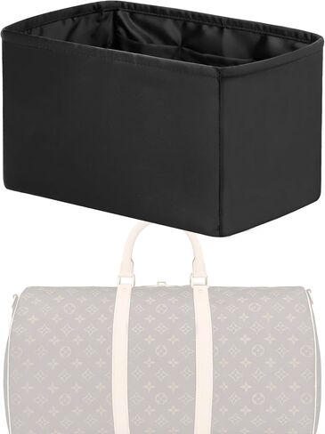 XYJG Purse Handbag Silky Organizer Insert Keep Bag Shape Fits LV Keepall XS/25/27/45/50/55 bags, Luxury Handbag Tote Lightweight Sturdy(Keepall 45,Black) in Saudi Arabia