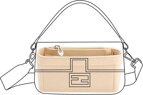 منظم محفظة من اللباد من Lckaey لحقيبة الرغيف الفرنسي من FENDI لمنظمي حقائب اليد من FENDI Y090Khaki-L in Kuwait