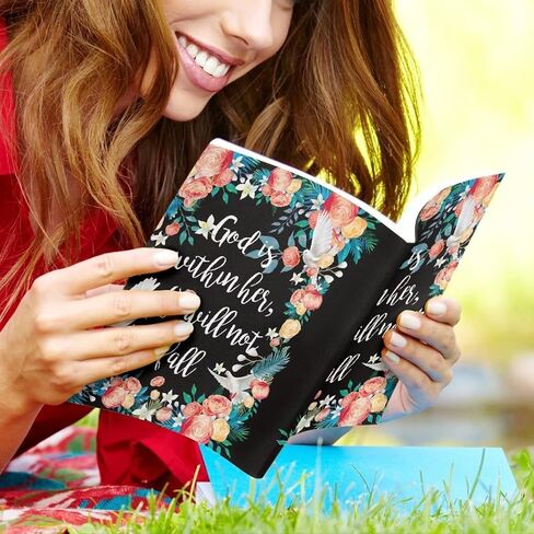 Rnyleeg Bible Book Cover God is Within Her She Will Not Fall,Book Covers for Textbooks,Jumbo Books Covers,Stretchable Book Covers for Hardcover Books,Ideal for School Textbooks in Kuwait