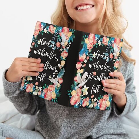 Rnyleeg Bible Book Cover God is Within Her She Will Not Fall,Book Covers for Textbooks,Jumbo Books Covers,Stretchable Book Covers for Hardcover Books,Ideal for School Textbooks in Kuwait