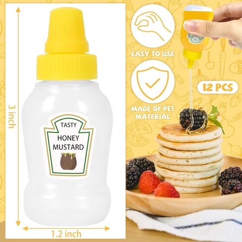 Wpxmer 12 PCS Mini Ketchup Bottles, Empty Plastic Salad Dressing Container, Squeeze Bottles for Bento Box Accessories in Kuwait
