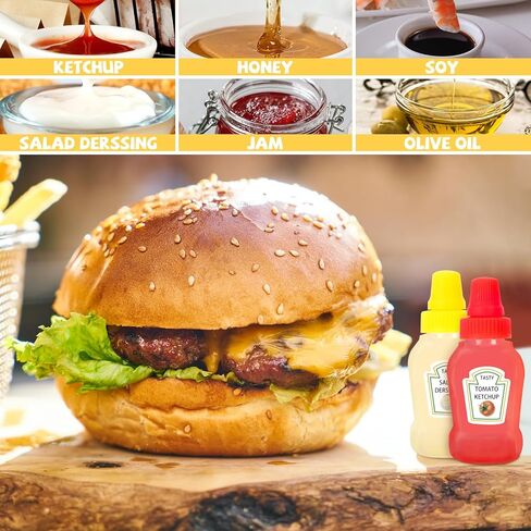 Wpxmer 12 PCS Mini Ketchup Bottles, Empty Plastic Salad Dressing Container, Squeeze Bottles for Bento Box Accessories in Kuwait