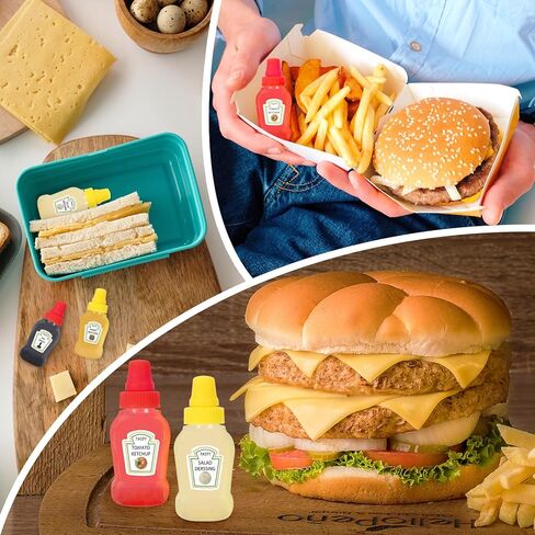 Wpxmer 12 PCS Mini Ketchup Bottles, Empty Plastic Salad Dressing Container, Squeeze Bottles for Bento Box Accessories in Kuwait
