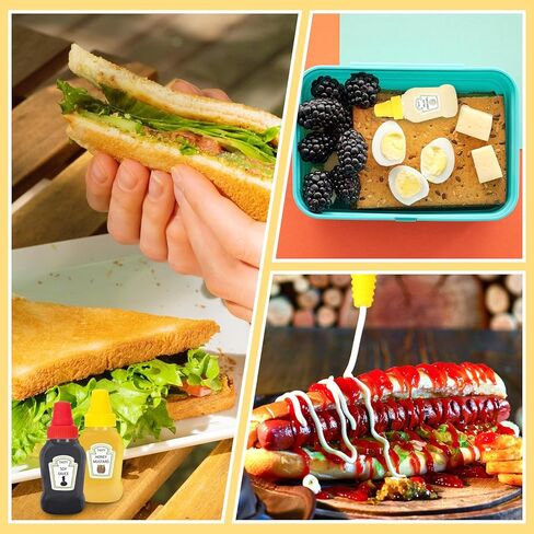 Wpxmer 12 PCS Mini Ketchup Bottles, Empty Plastic Salad Dressing Container, Squeeze Bottles for Bento Box Accessories in Kuwait