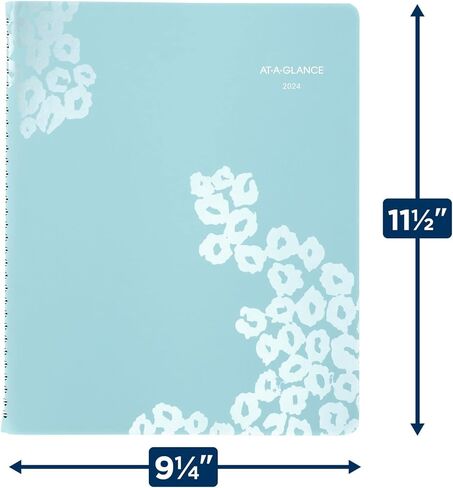 AT-A-GLANCE 2024 مخطط أسبوعي وشهري، كتاب مواعيد كل ساعة، 8-1/2 بوصة × 11 بوصة، كبير، لاسي (541-905-24) in Kuwait