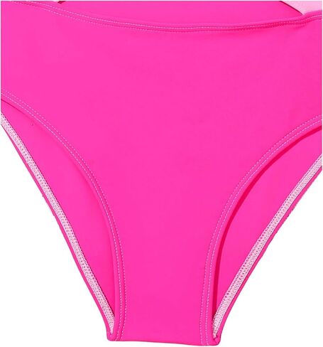 OYOANGLE Girl's Color Block Bow Front One Piece Swimsuit Spaghetti Strap Bathing Suits Swimwear in Saudi Arabia