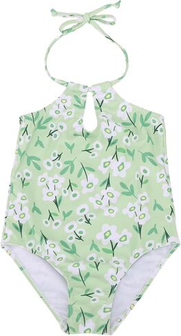 LIZENS Girls' Swimwear Halter one Piece Neck Wrap Beach Bathing Suit for Girls Tie Toddler Cute Kids Swimsuit in Saudi Arabia