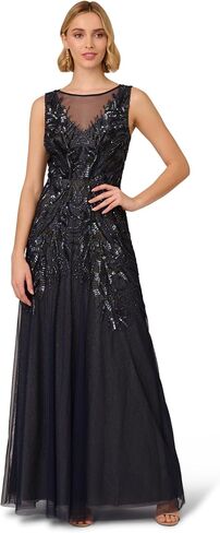 Adrianna Papell Women's Bead Metallic Mesh Dress in Saudi Arabia