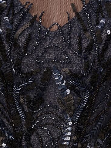 Adrianna Papell Women's Bead Metallic Mesh Dress in Saudi Arabia