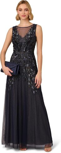 Adrianna Papell Women's Bead Metallic Mesh Dress in Saudi Arabia