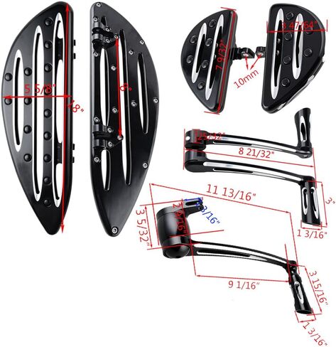 دواسة ذراع الفرامل من Astra Depot + أوتاد ناقل الحركة الأمامية والخلفية متوافقة مع 2014-2019 Harley Touring FLH FLT in Kuwait