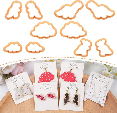 Puocaon Animal Polymer Clay Cutters - 10 Pcs Animal Frame Clay Cutters for Earrings & Jewelry - Ice Bear & Camel Shapes in Saudi Arabia