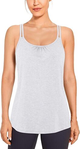 BLEVONH Women's Workout Tank Tops Racerback Loose Fit Yoga Shirts Scoop Neck Sleeveless Running Gym Tank Top in Kuwait