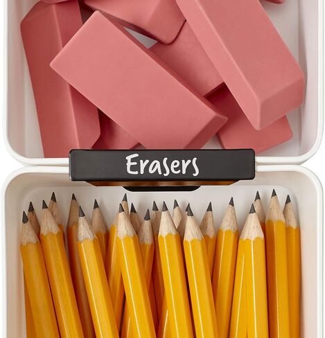 Lulalu Drawer Organizer Labels. Movable Metal Clip Labels for Storage Drawer Bin Organizing: Desk, Kitchen, Makeup, Jewelry, and Bath. Pack of 15 Black Multisize Clips. in Kuwait