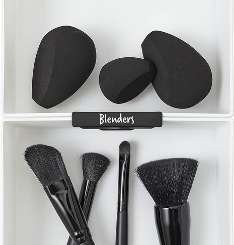 Lulalu Drawer Organizer Labels. Movable Metal Clip Labels for Storage Drawer Bin Organizing: Desk, Kitchen, Makeup, Jewelry, and Bath. Pack of 15 Black Multisize Clips. in Kuwait