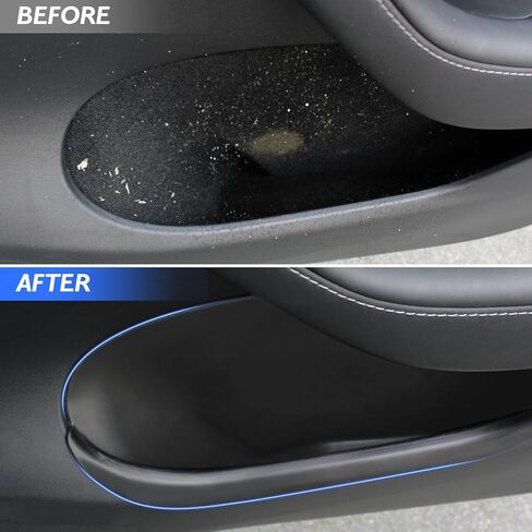 SUMK واقي صندوق تخزين الباب لطراز Tesla Y، صندوق تخزين جانبي للباب 4 قطع لطراز Tesla Y، صينية فتحة تخزين TPE كاملة الغطاء، مقاومة للماء، مقاومة للخدش، مقاومة للاهتراء، سهلة التركيب in Kuwait